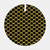 M Gold Desk Mat met Moderne Zwarte Dot Stijl Cirke Glas Ornament (Achterkant)
