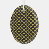 M Gold Desk Mat met Moderne Zwarte Dot Stijl Cirke Glas Ornament (Voorkant links)
