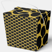 M Gold met Black Dot Style Take Out 3x2.75x3.75 Bedankdoosjes (Achterkant)