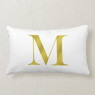 M Graveur Monogram Goud Nep Glitter Sjabloon Kussen