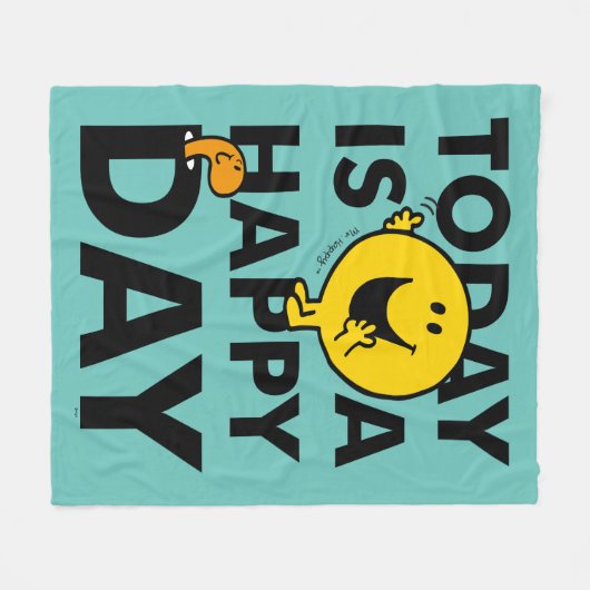 M. Happy | vandaag is een Gelukkige Dag Fleece Deken (Voorkant (Horizontaal))