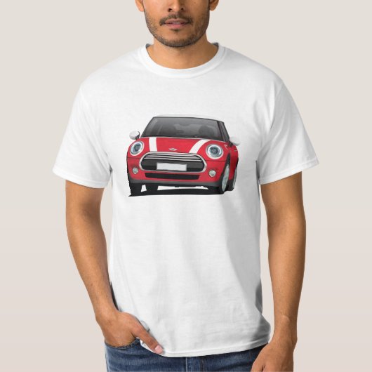 M Hatch (F56) rood - wit T-shirt (Voorkant)