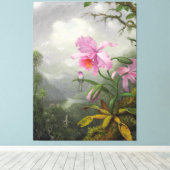 M. HEADE - Kolibrie Perched op het Orchidee Plant Canvas Afdruk (Insitu (Houten vloer))