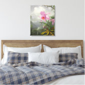 M. HEADE - Kolibrie Perched op het Orchidee Plant Canvas Afdruk (Insitu (Slaapkamer))