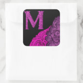 M - Het Falck Alfabet (Roze) Vierkante Sticker (Tas)