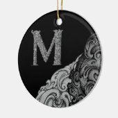 M - Het Falck Alphabet (Silvery) Keramisch Ornament (Links)