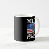 M.I.L.F. Man I Love Forklifts American Flag Forkli Koffiemok (Voorkant rechts)