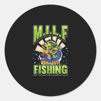 M.I.L.F Man I Love Vissen Fisherman Ronde Sticker