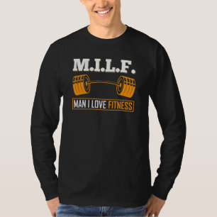 M I L F Man Ik hou van Fitness Bodybuilder Gewicht T-shirt