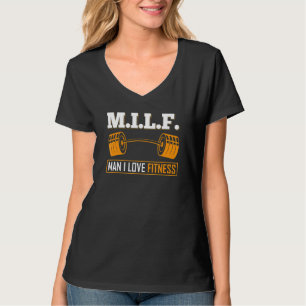 M I L F Man Ik hou van Fitness Bodybuilder Gewicht T-shirt
