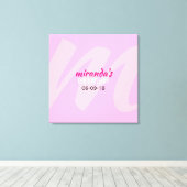 M INITIAAL COLLECTIE Bat Mitzvah Inlogbord Canvas Afdruk (Insitu (Houten vloer))