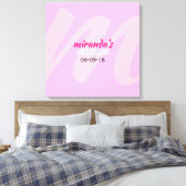 M INITIAAL COLLECTIE Bat Mitzvah Inlogbord Canvas Afdruk (Insitu (Slaapkamer))