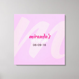 M INITIAAL COLLECTIE Bat Mitzvah Sign-In Board Canvas Afdruk