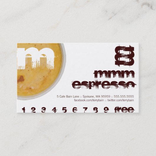 M - Initiaal Letter Foamy Coffee Cup Loyalty Punch (Voorkant)