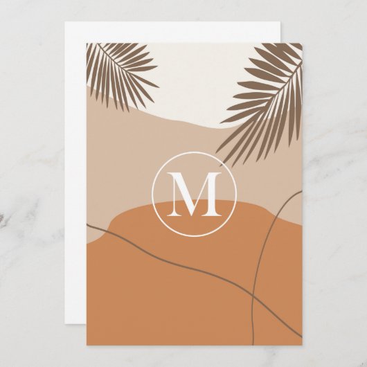 M - Initiaal Monogram Letter M Abstract Design Kaart (Voorkant / Achterkant)