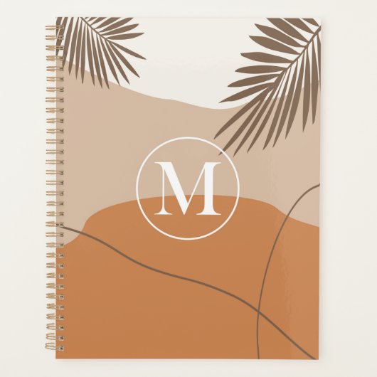 M - Initiaal Monogram Letter M Abstract Design Planner (Voorkant)