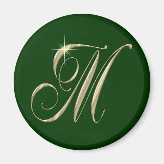 M Initiaal Monogram Magnet (Voorkant)