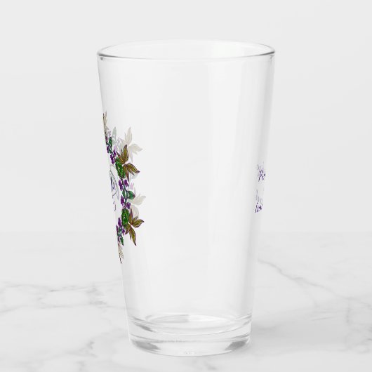 M Initiaal Unieke en Bizarre Boho Flowers  Glas (Links)