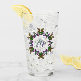 M Initiaal Unieke en Bizarre Boho Flowers Glas