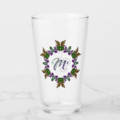 M Initiaal Unieke en Bizarre Boho Flowers  Glas (Voorkant)