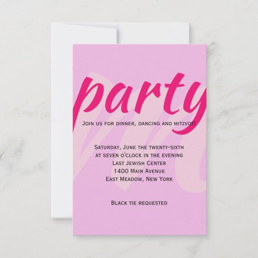 M INITIALEN Bat Mitzvah Party Reception Card Kaart (Voorkant)