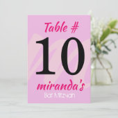 M INITIALEN BBT Mitzvah Party Table Place card Kaart (Staand voorkant)