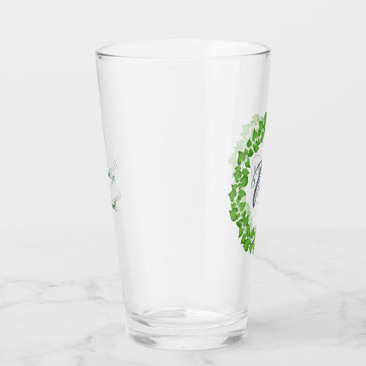 M Initiële Boho Groene Loofkrans Schattig Leuk Glas (Rechts)