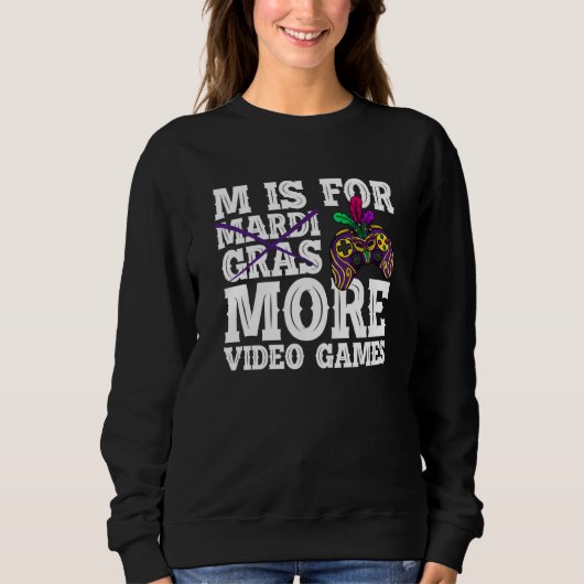 M is for more video games mardi gras gaming trui (Voorkant)