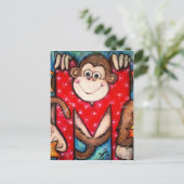 M is voor aap briefkaart (Staand voorkant)