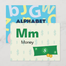M is voor geld - Alphabet Flash Kaart