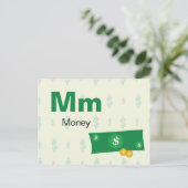 M is voor geld - Alphabet Flash Kaart (Staand voorkant)