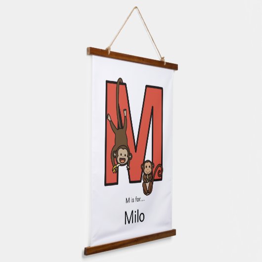 M is voor... gepersonaliseerd hangend wandkleed (Gebogen)