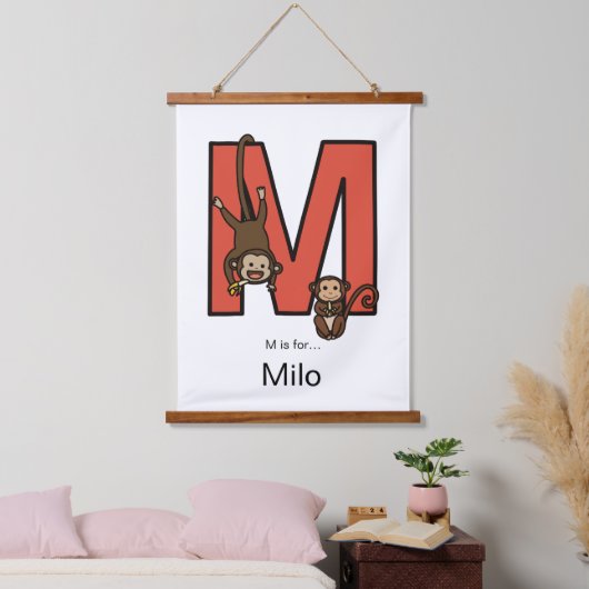 M is voor... gepersonaliseerd hangend wandkleed (Slaapkamer)