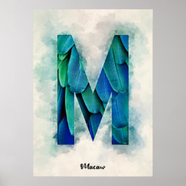 M is voor Macaw Poster