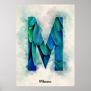 M is voor Macaw Poster