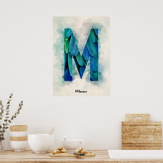 M is voor Macaw Poster (Keuken)