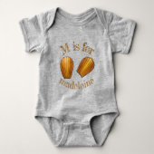 M is voor Madeleine French Pastry Pâtisserie Cake Romper (Voorkant)