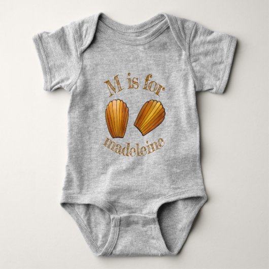 M is voor Madeleine French Pastry Pâtisserie Cake Romper (Voorkant)