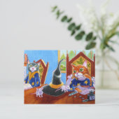 M is voor magische katten briefkaart (Staand voorkant)
