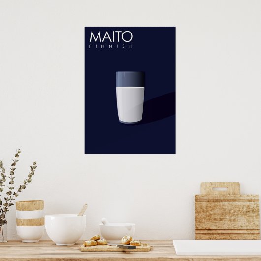 M is voor Maito, Fins voor Melk. Poster (Keuken)