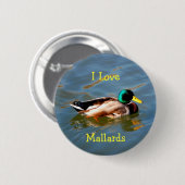 M is voor Mallard - knoop Ronde Button 5,7 Cm (Voorkant /achterkant)