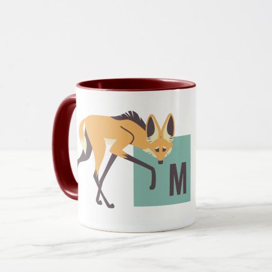 M is voor Maned Wolf (papaja) Mok (Voorkant links)