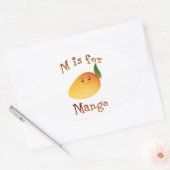 M is voor Mango Ovale Sticker (Envelop)