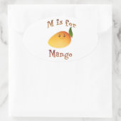 M is voor Mango Ovale Sticker (Tas)