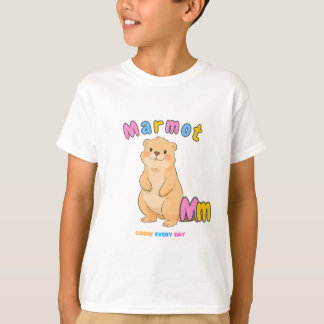 “M is voor Marmot” Alfabet T-shirt – Groei Elke Da
