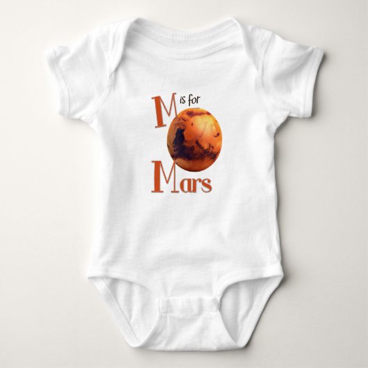 M is voor Mars Red Planet & Astronomie Design Romper (Voorkant)