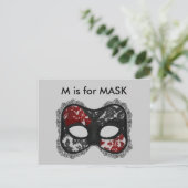 "M" is voor Mask Alphabet Flashcard Briefkaart (Staand voorkant)