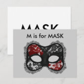 "M" is voor Mask Alphabet Flashcard Briefkaart (Voorkant / Achterkant)