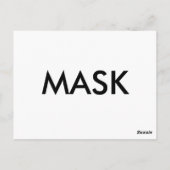 "M" is voor Mask Alphabet Flashcard Briefkaart (Achterkant)