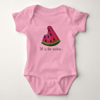 M is voor Melon Pink Watermelon Juicy Fruit Slice